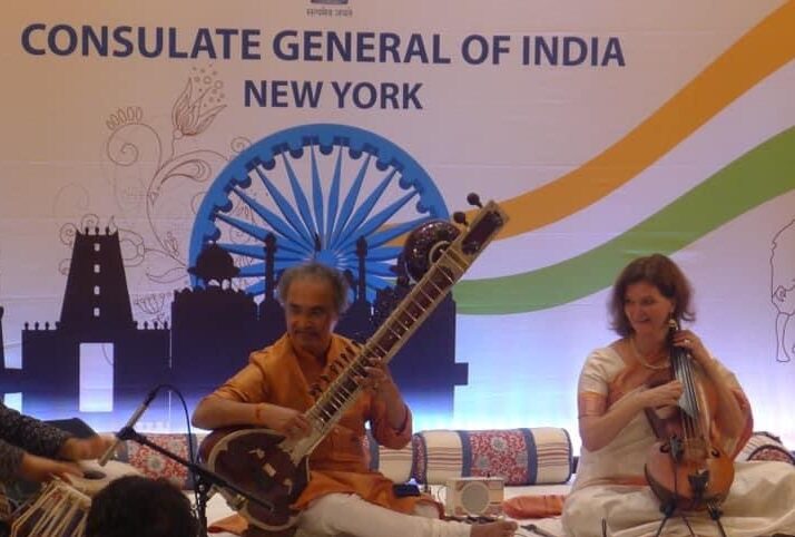 Shubhendra and Saskia performing together