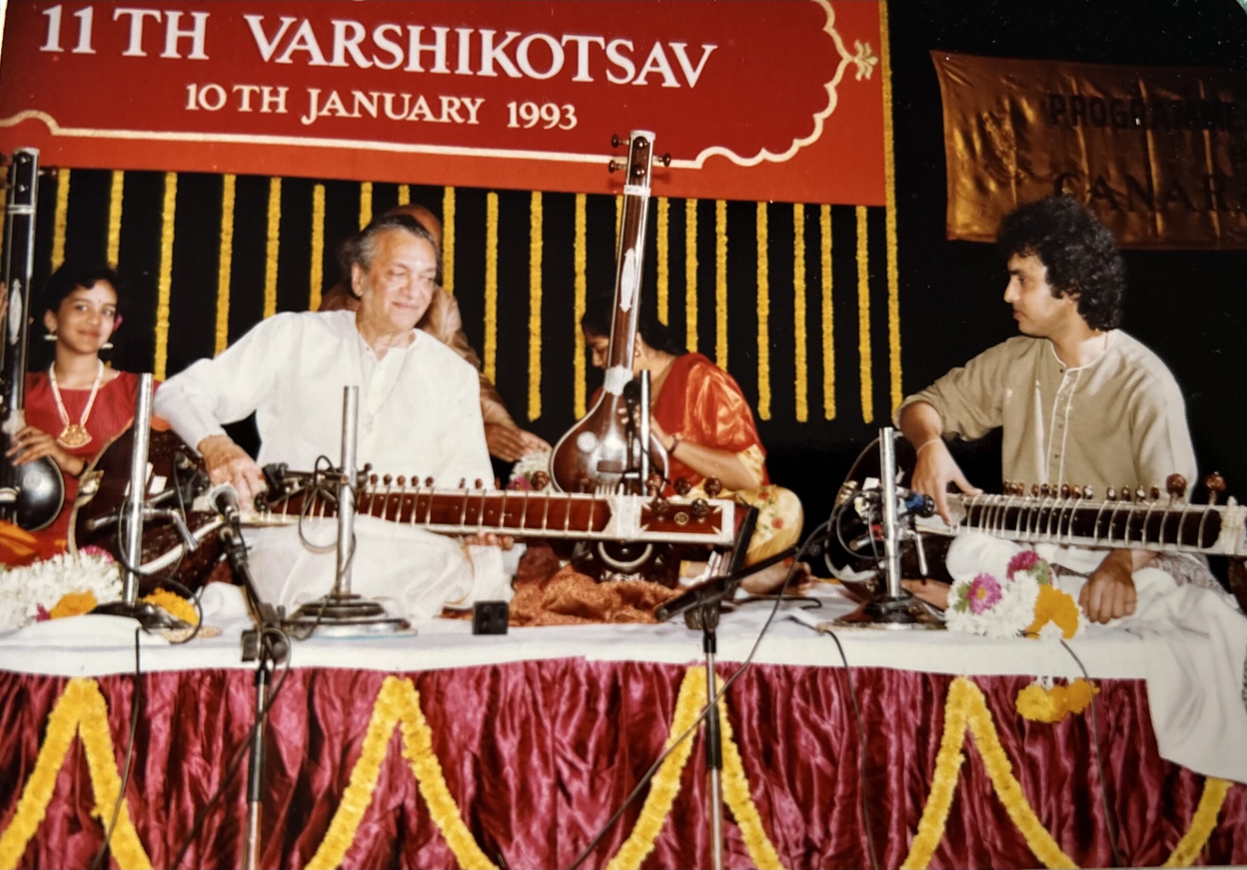 Young Shubhendra with Pandit Ravi Shankar