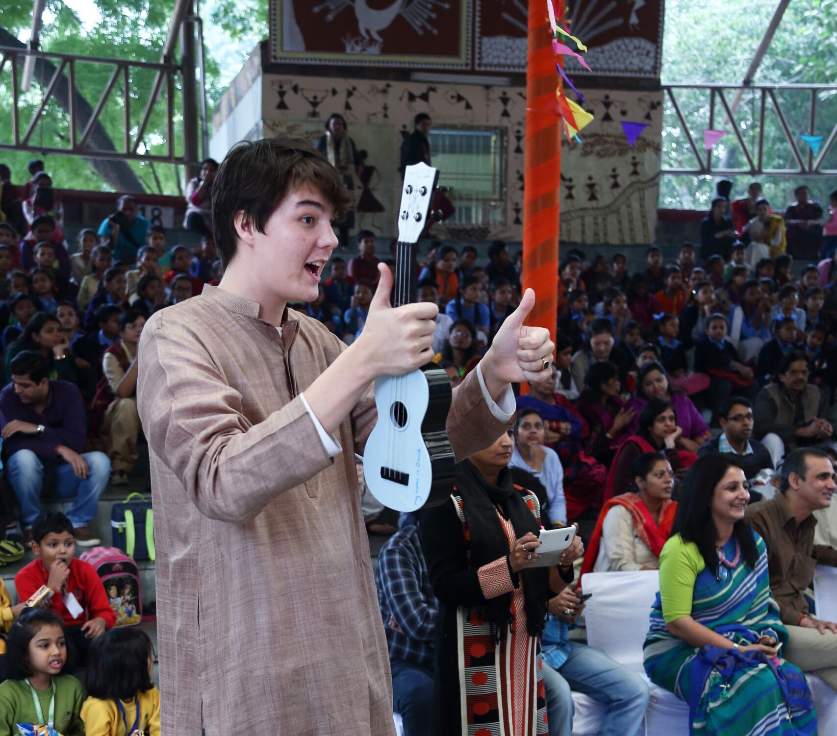 Volunteer conducting orchestra