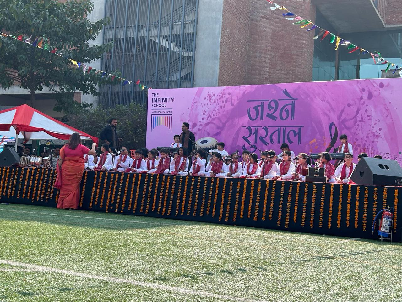 Children performing on stage