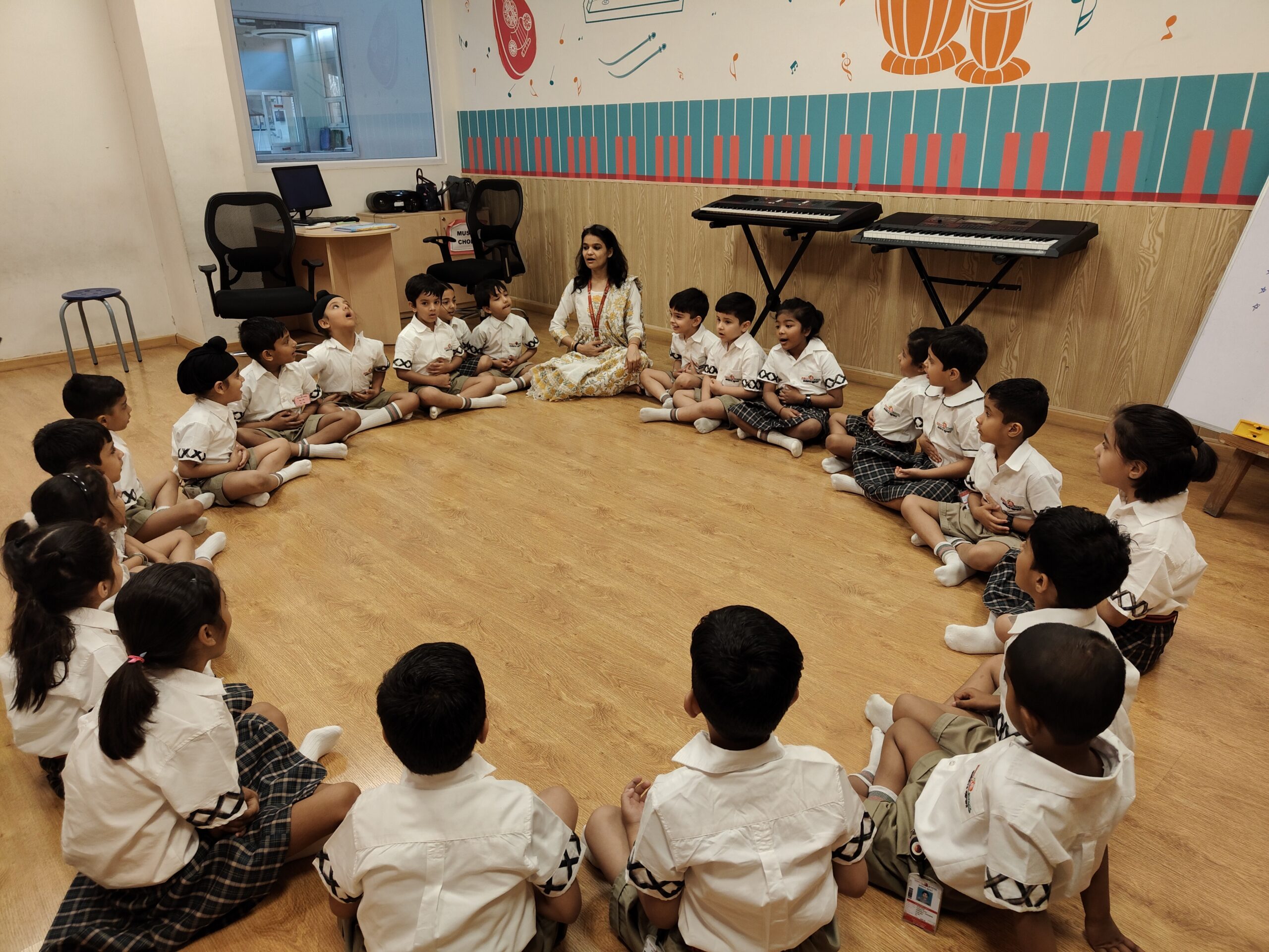 Young children in class