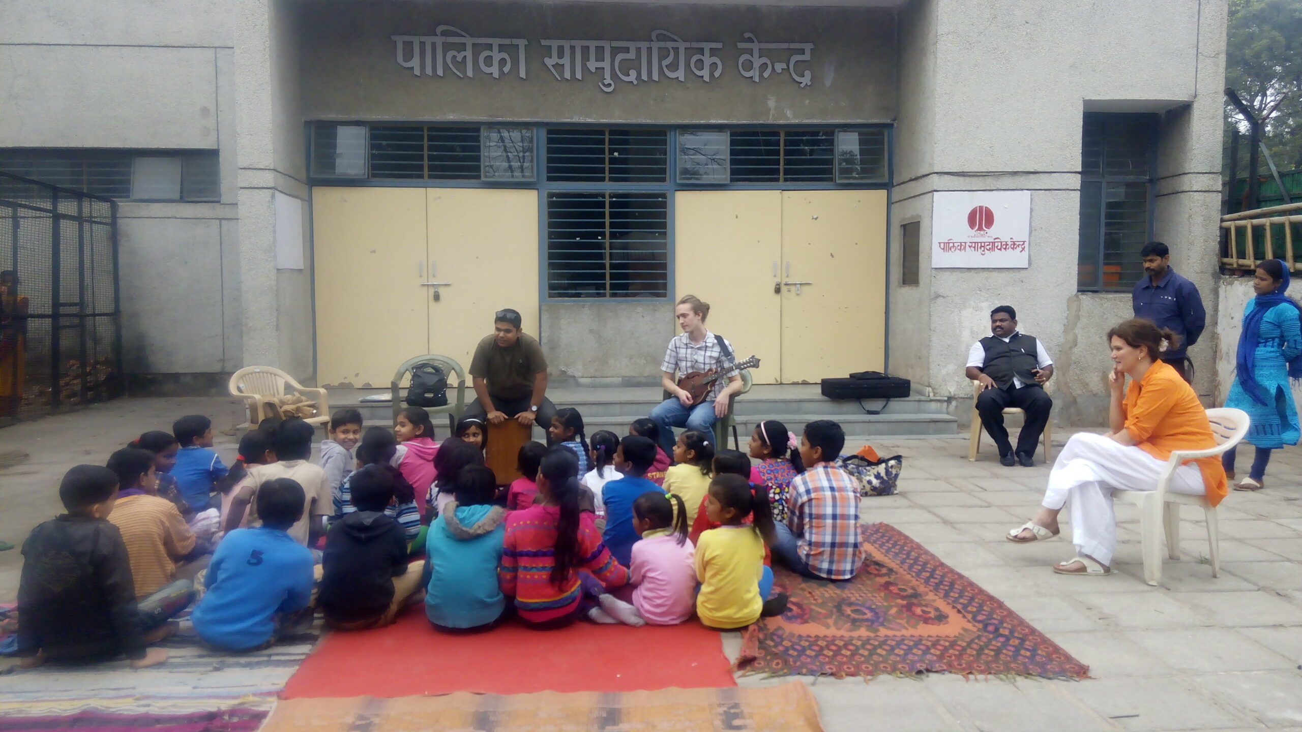 Volunteers teaching
