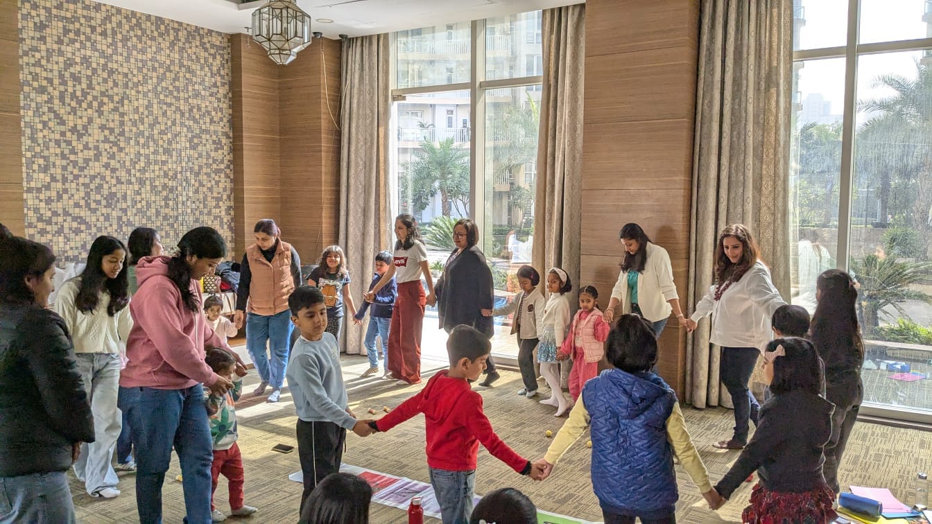 Dr. Radha Tyagi with students and parents